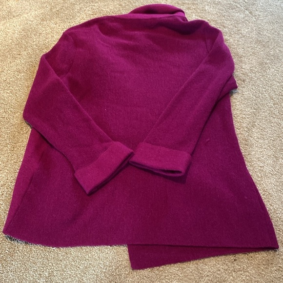 Beyond Threads Asymmetric Alpaca Merino Wool Cardigan Jacket Purple Sz M *FLAW - Picture 12 of 12